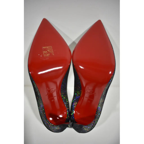 Christian Louboutin Kate 100 Silver Suede Disco Stiletto Pointed Heel Pump 40 - Picture 12 of 12